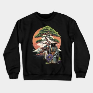 Samurai Robots Sitting Outside Temple Crewneck Sweatshirt